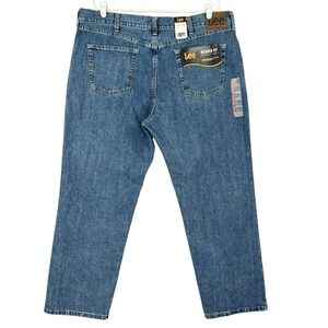 NWT Lee Men's Blue Denim Jeans Size 40x29 Relaxed Fit Straight Leg 100% Cotton